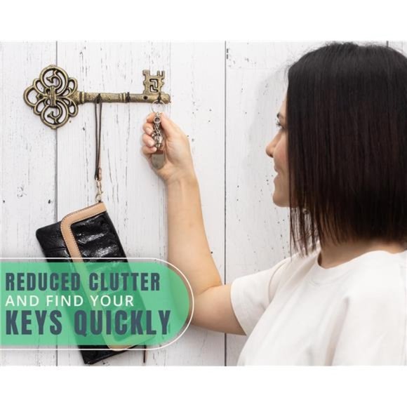 KeyHolder for Wall-Cast Iron Skeleton Key-Decorative Farmhouse Rustic Wall Mount - Picture 3 of 6